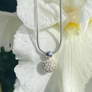 Silver Dior rhinestone necklace